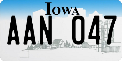 IA license plate AAN047