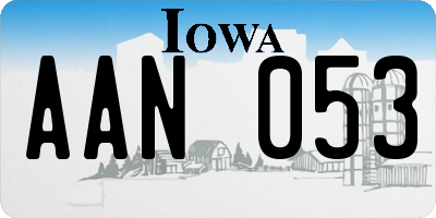 IA license plate AAN053