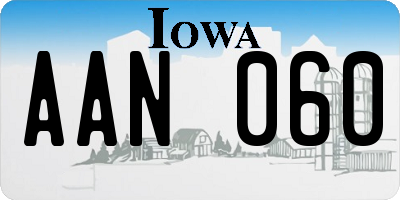 IA license plate AAN060