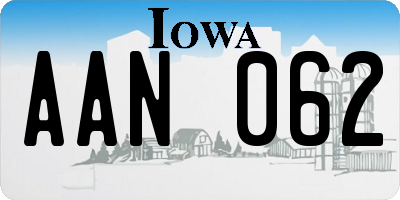 IA license plate AAN062