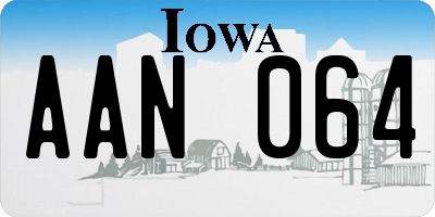 IA license plate AAN064