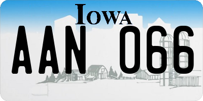 IA license plate AAN066
