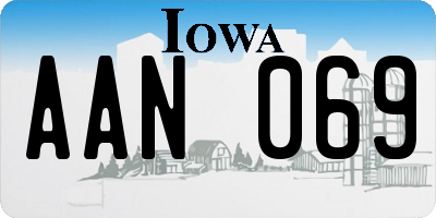 IA license plate AAN069