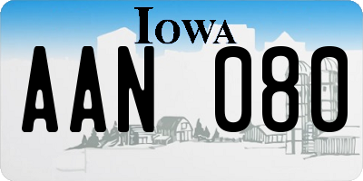 IA license plate AAN080