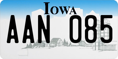 IA license plate AAN085