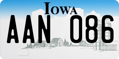 IA license plate AAN086