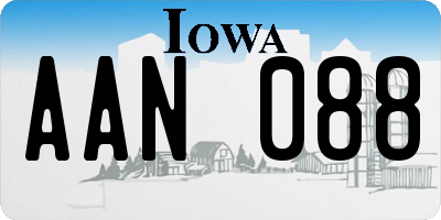 IA license plate AAN088