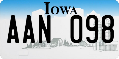 IA license plate AAN098