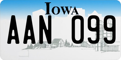 IA license plate AAN099