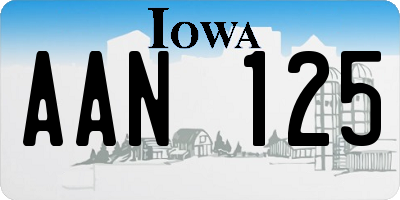 IA license plate AAN125