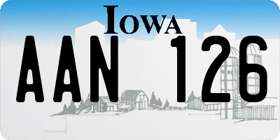 IA license plate AAN126