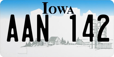 IA license plate AAN142