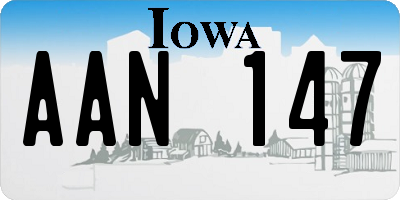 IA license plate AAN147