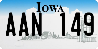 IA license plate AAN149