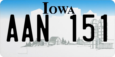 IA license plate AAN151