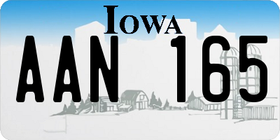 IA license plate AAN165