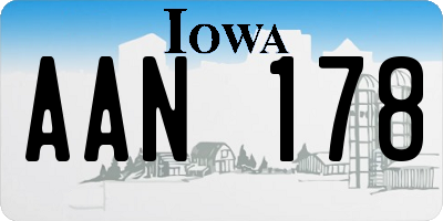 IA license plate AAN178