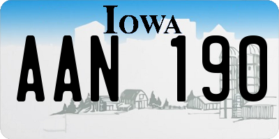 IA license plate AAN190