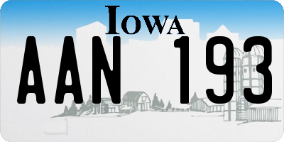 IA license plate AAN193