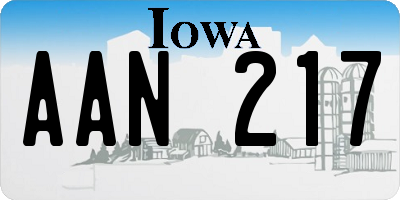 IA license plate AAN217