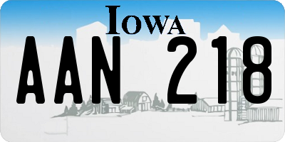 IA license plate AAN218