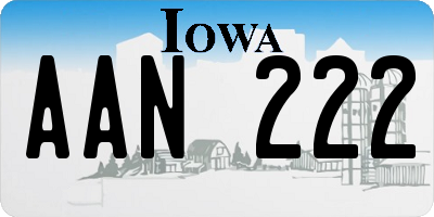 IA license plate AAN222