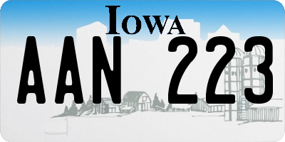 IA license plate AAN223