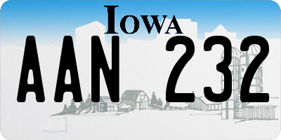 IA license plate AAN232