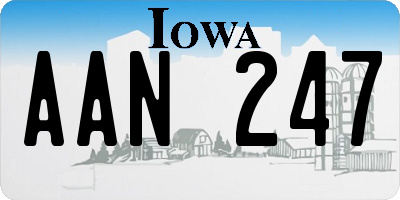 IA license plate AAN247