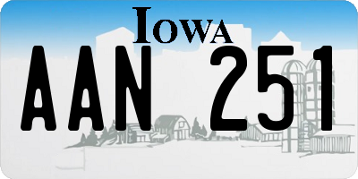 IA license plate AAN251