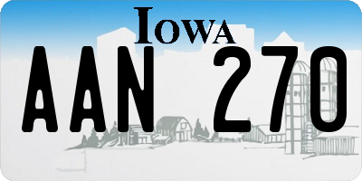 IA license plate AAN270