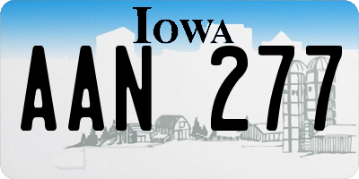 IA license plate AAN277