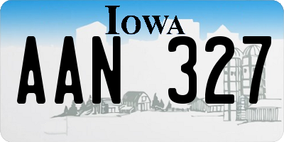 IA license plate AAN327