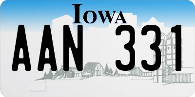 IA license plate AAN331