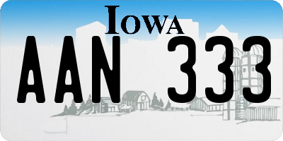 IA license plate AAN333