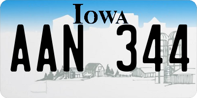 IA license plate AAN344