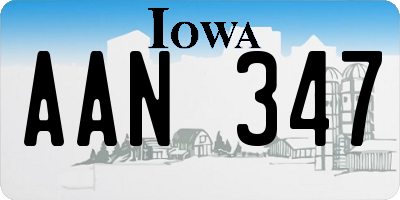 IA license plate AAN347