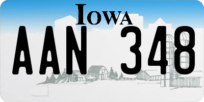 IA license plate AAN348