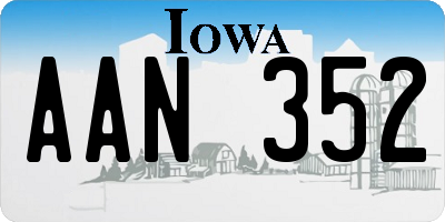 IA license plate AAN352