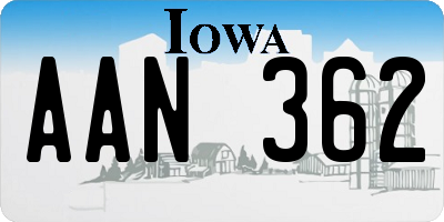 IA license plate AAN362