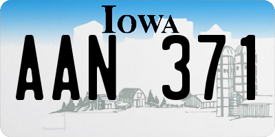 IA license plate AAN371