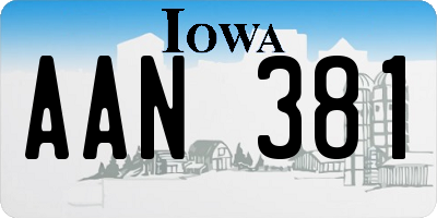 IA license plate AAN381