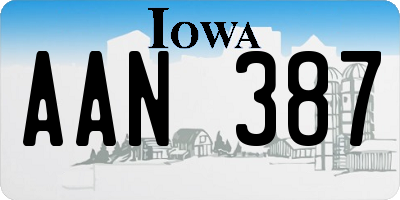 IA license plate AAN387