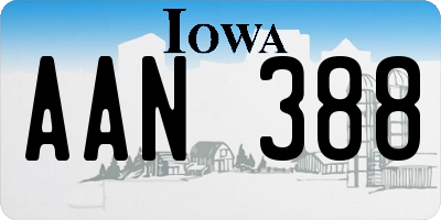 IA license plate AAN388