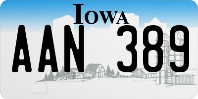 IA license plate AAN389