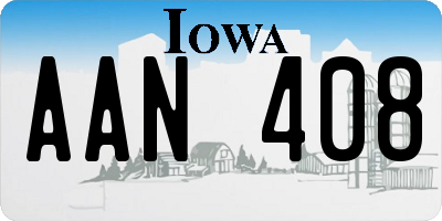 IA license plate AAN408