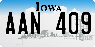 IA license plate AAN409