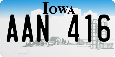 IA license plate AAN416