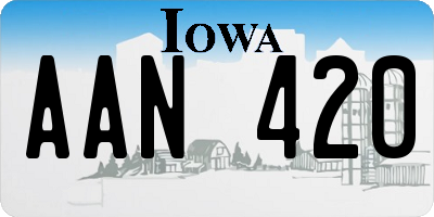 IA license plate AAN420