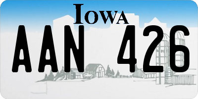 IA license plate AAN426